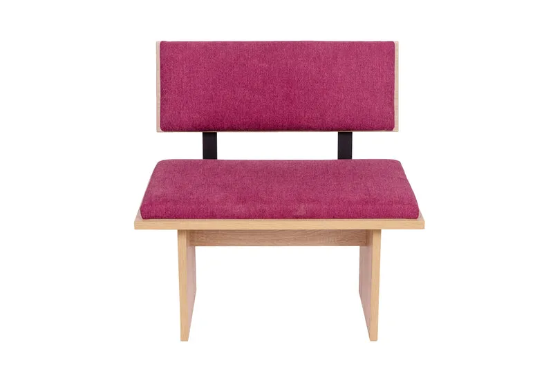 Sitzbank 'Die Stilvolle', 85 cm mit Lehne, Stoff Bordeaux