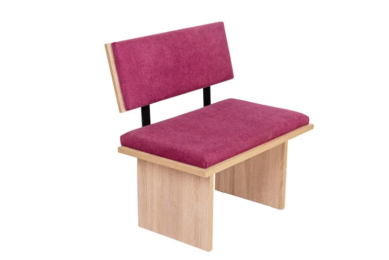 Sitzbank 'Die Stilvolle', 85 cm mit Lehne, Stoff Bordeaux