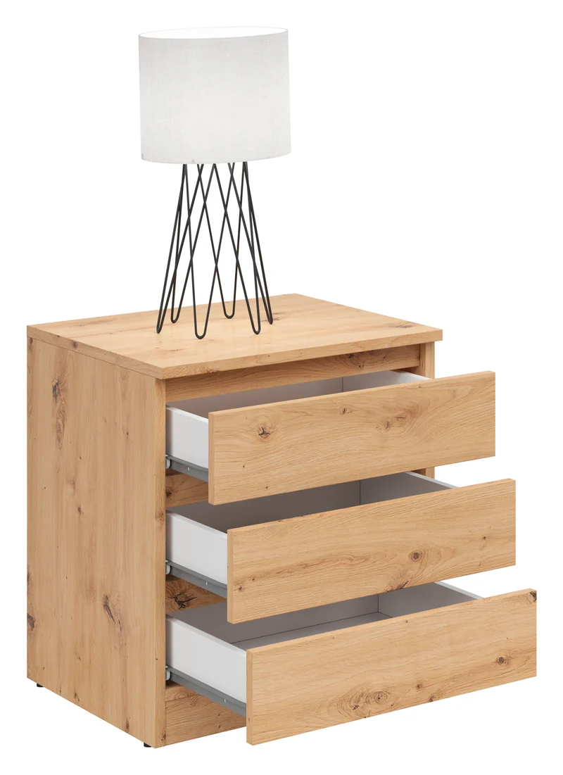 Saturn Bedside Table 45×52 cm – 3 Drawers | Artisan Oak