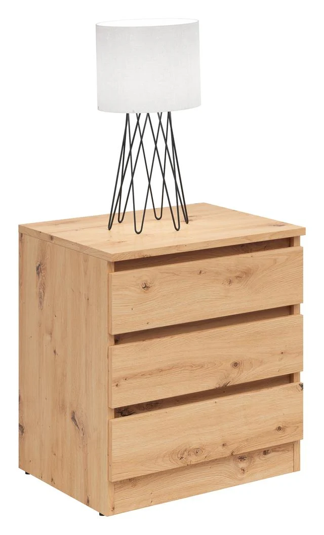 Saturn Bedside Table 45×52 cm – 3 Drawers | Artisan Oak