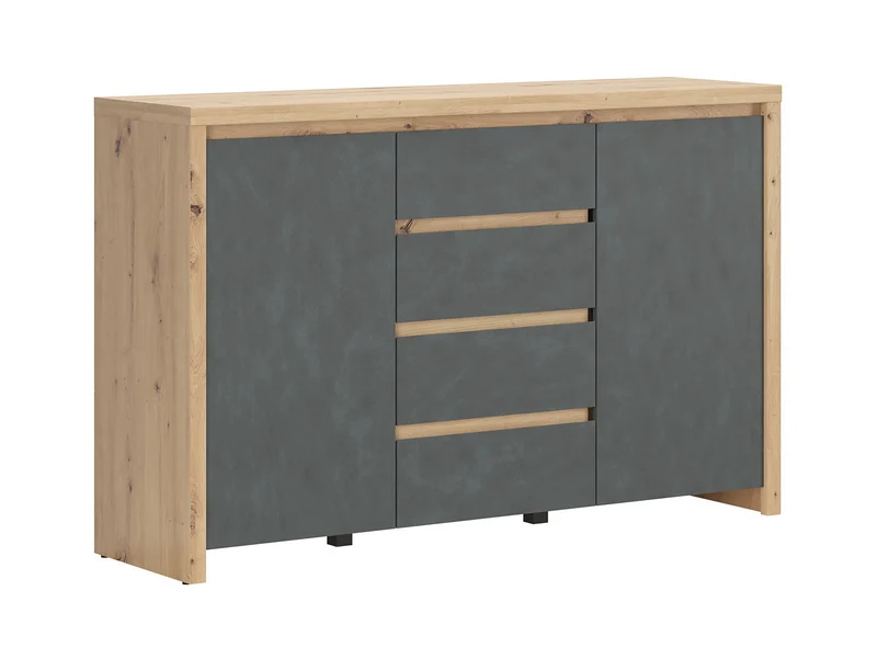 Larios Chest of Drawers 143×91 cm – 4 Drawers, 2 Doors, Handleless | Artisan Oak & Matera