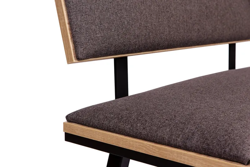 Sitzbank 'Die Elegante', 125 cm mit Lehne, Stoff Grau