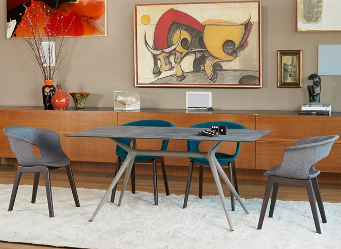 Design Tisch taupe, Bürotisch taupe, Länge 210 cm