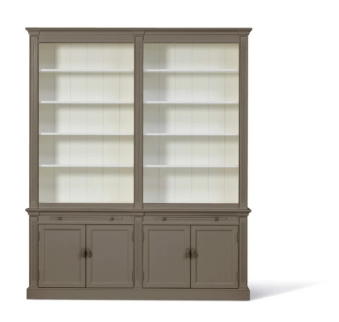 Bücherschrank anthrazit-weiß Landhausstil, Schrank schwarz Landhaus, Bücherschrank weiß in fünf Farben