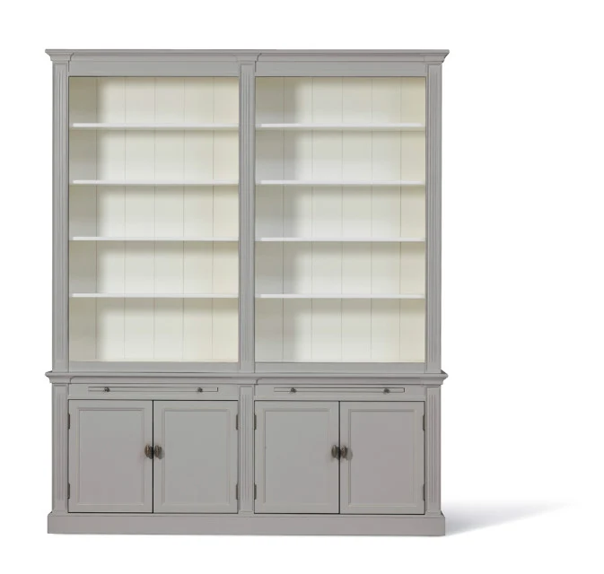 Bücherschrank anthrazit-weiß Landhausstil, Schrank schwarz Landhaus, Bücherschrank weiß in fünf Farben