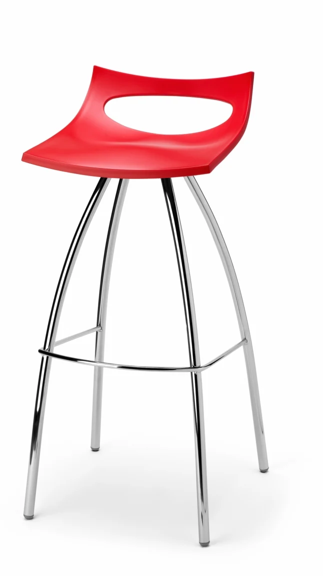 Design Barhocker, Farbe rot, Sitzhöhe 65 cm