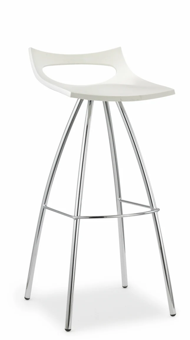 Barstuhl weiß, Barhocker modern, Sitzhöhe 65 cm