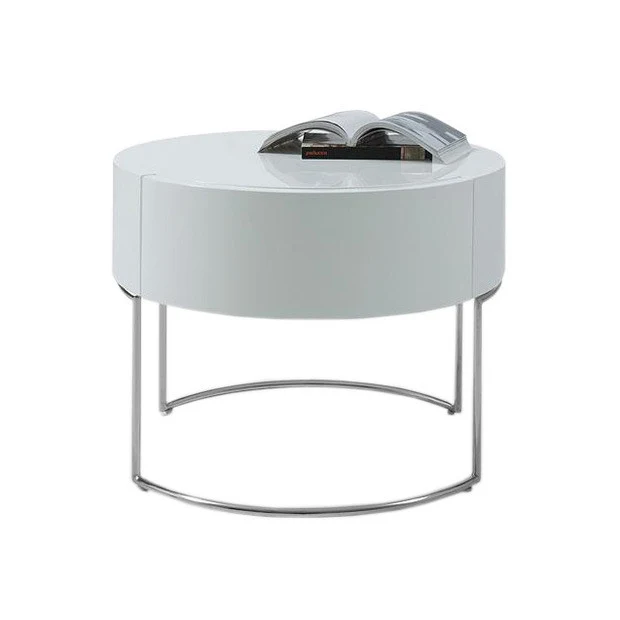 Round Lacquer Nightstand