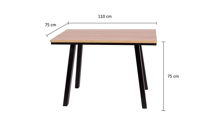 Esstisch 'Der Elegante', 4-Fuß Tisch, Füße Massivholz, 110x75 cm