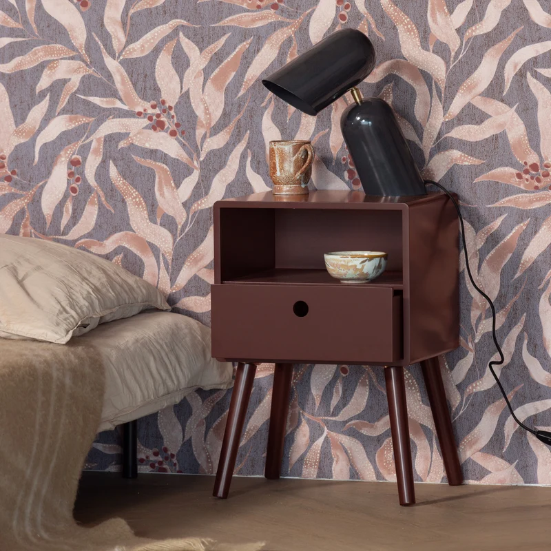 Ozzy Nachttisch MDF Bordeauxrot