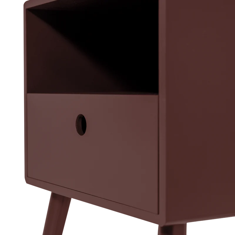 Ozzy Nachttisch MDF Bordeauxrot