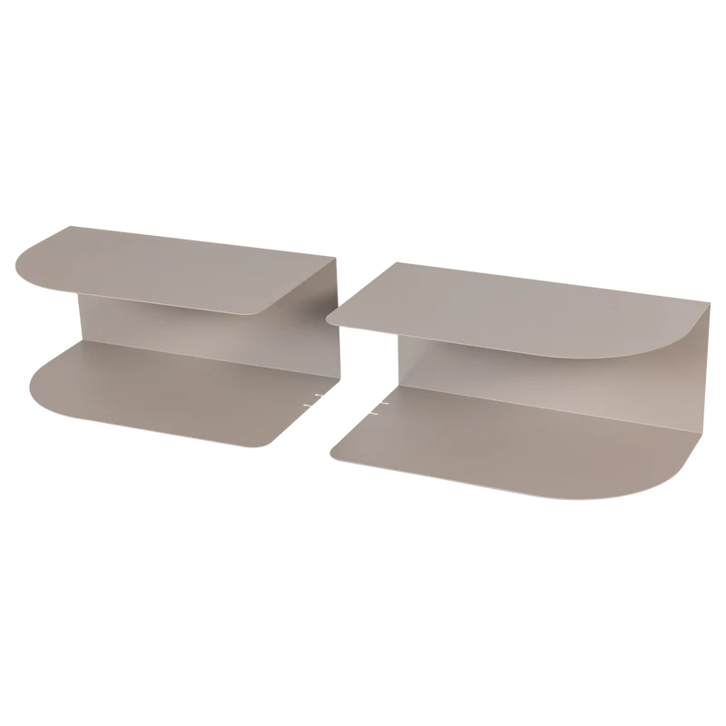Ovia Nachttisch links/rechts Metall Sand - 2er-Set