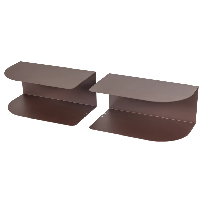 Ovia Nachttisch links/rechts Metall Lila/Braun - 2er-Set