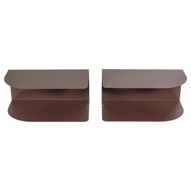 Ovia Nachttisch links/rechts Metall Lila/Braun - 2er-Set