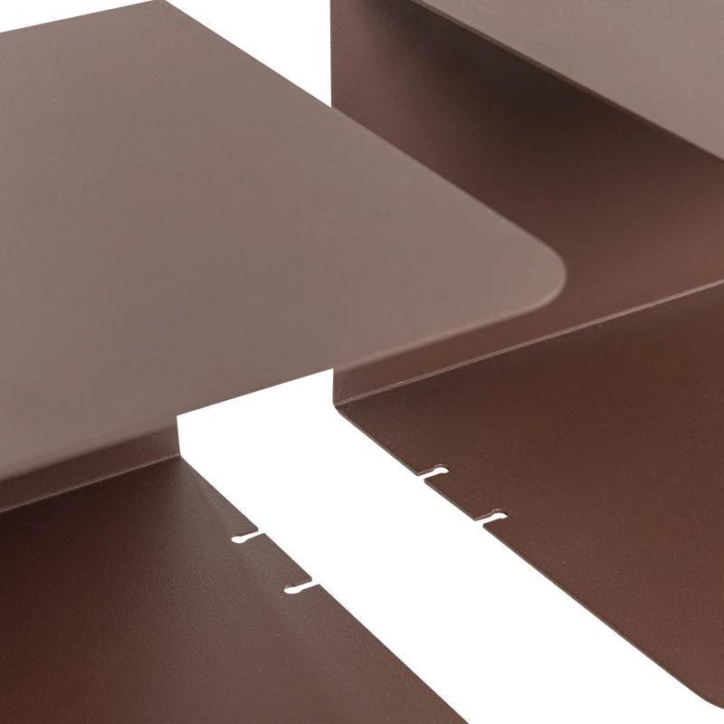 Ovia Nachttisch links/rechts Metall Lila/Braun - 2er-Set