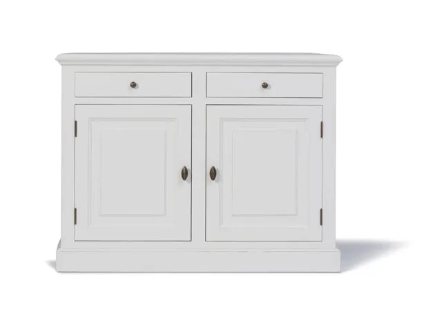 Anrichte weiß, Sideboard weiß Landhausstil, Breite 126 cm