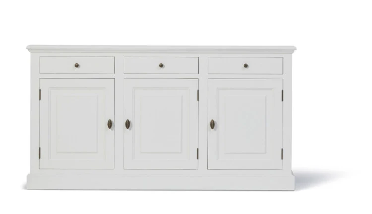 Anrichte schwarz, Sideboard schwarz Landhausstil, Breite 177 cm