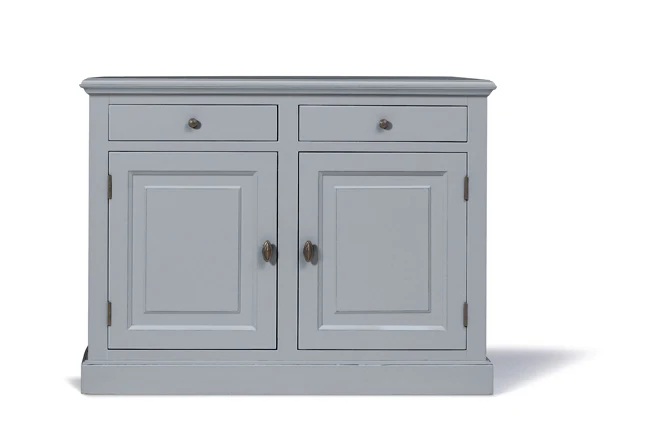 Klassische Anrichte grau, Sideboard grau im Landhausstil, Breite 126 cm