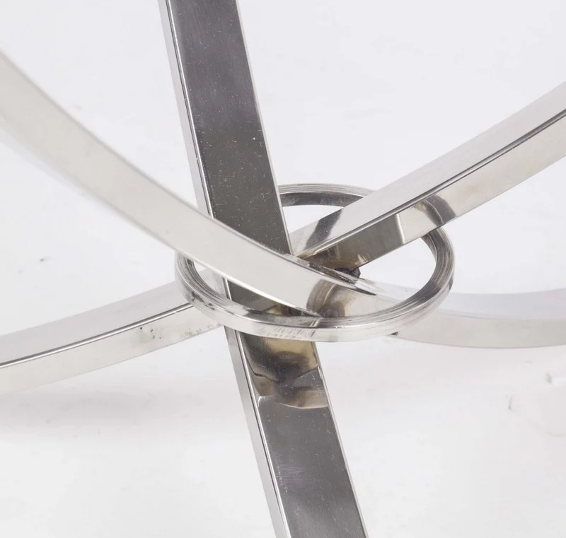 Verchromter Beistelltisch mit eine Glasplatte, 60 cm Hoch