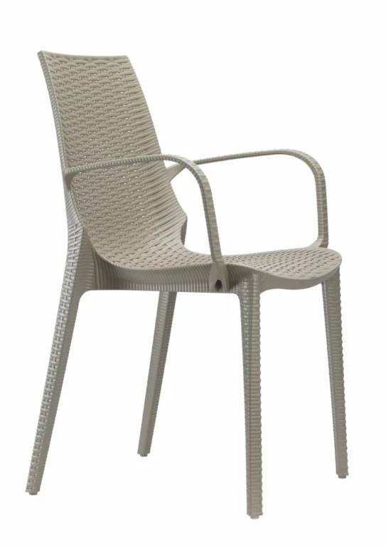 Gartenstuhl taupe Kunststoff