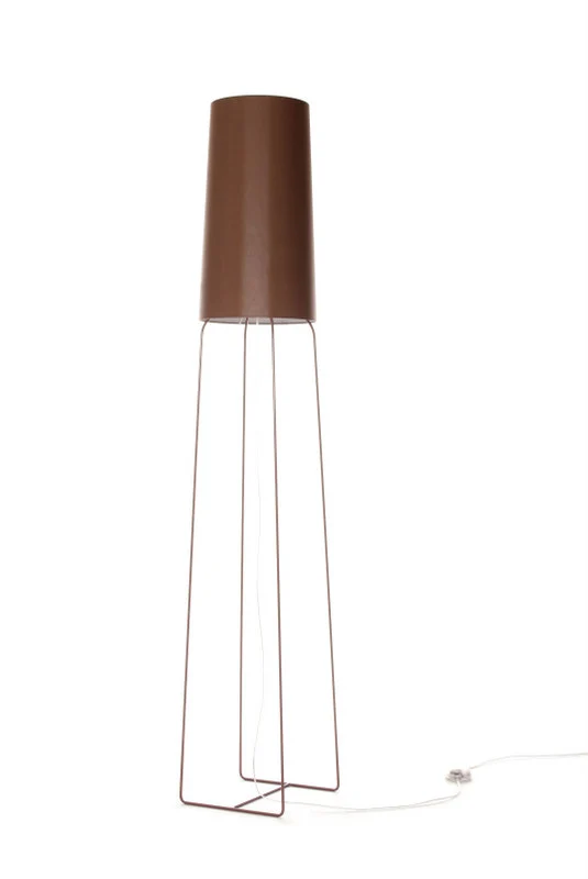 Stehleuchte braun, moderne Stehlampe mit Lampenschirm