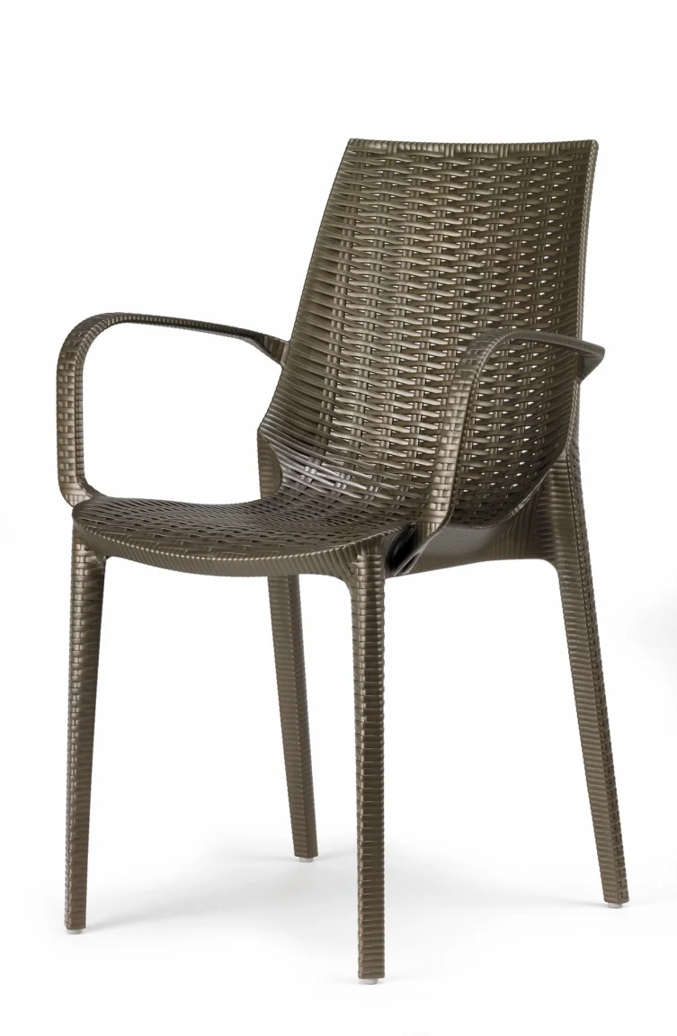 Gartenstuhl braun Kunststoff