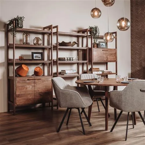 Regal Farbe Walnuss , Bücherregal Holz massiv, Regal Massivholz, Breite 90 cm