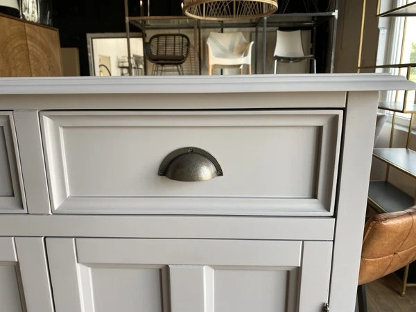 Schrank grau, Kommode grau Landhausstil, Breite 90 cm