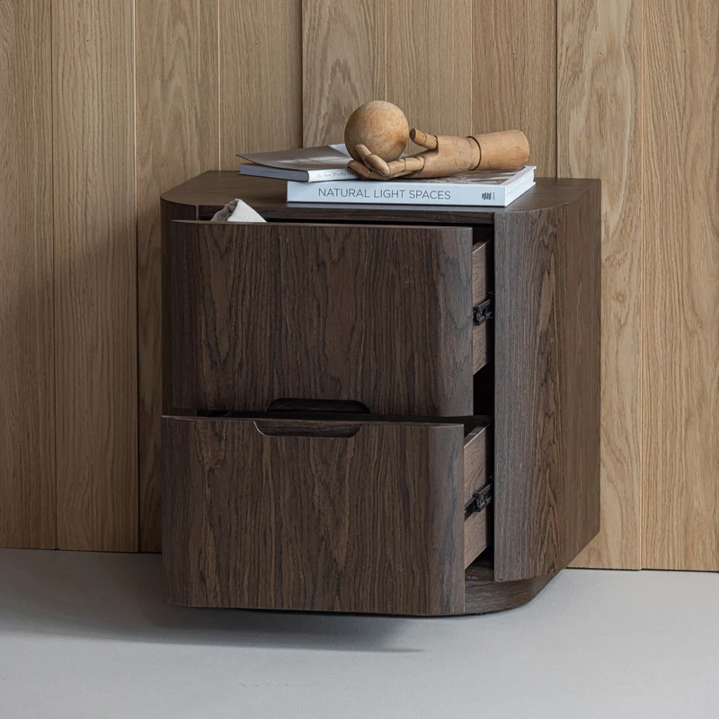 Arvi kommode/nachttisch 2 schubladen holz furnier braun