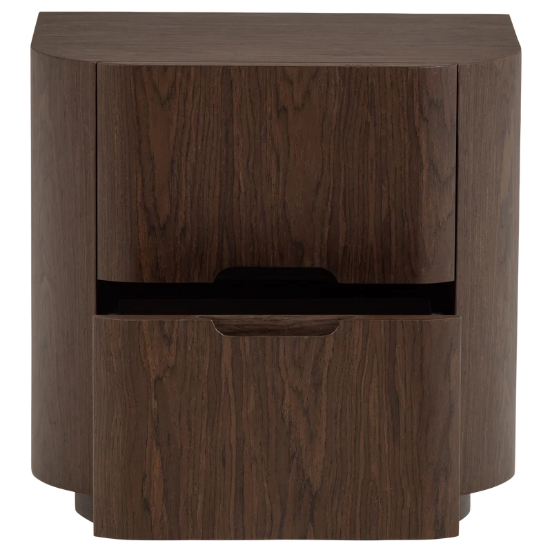 Arvi kommode/nachttisch 2 schubladen holz furnier braun