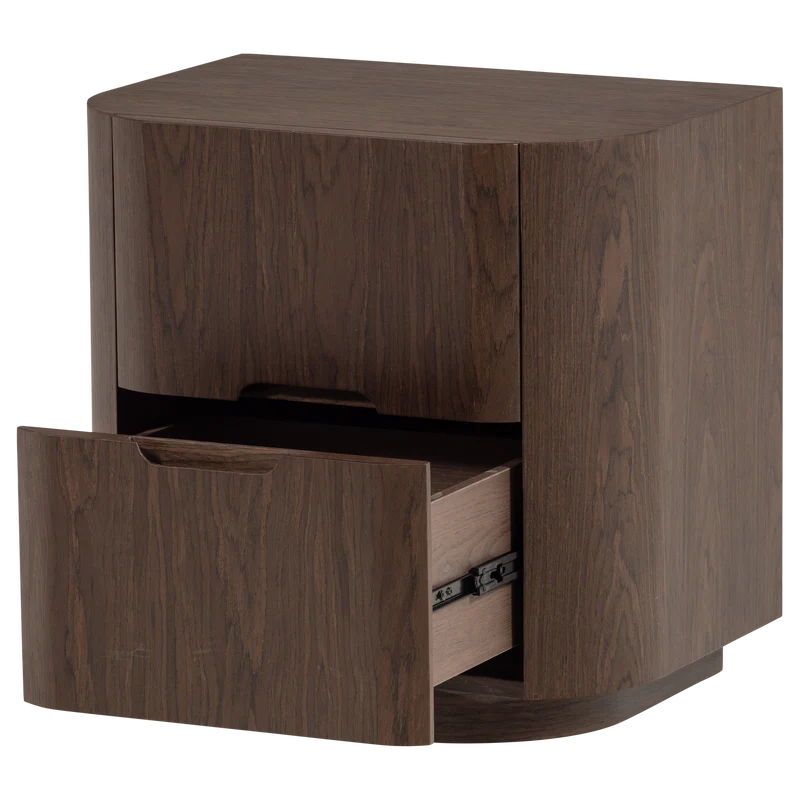 Arvi kommode/nachttisch 2 schubladen holz furnier braun