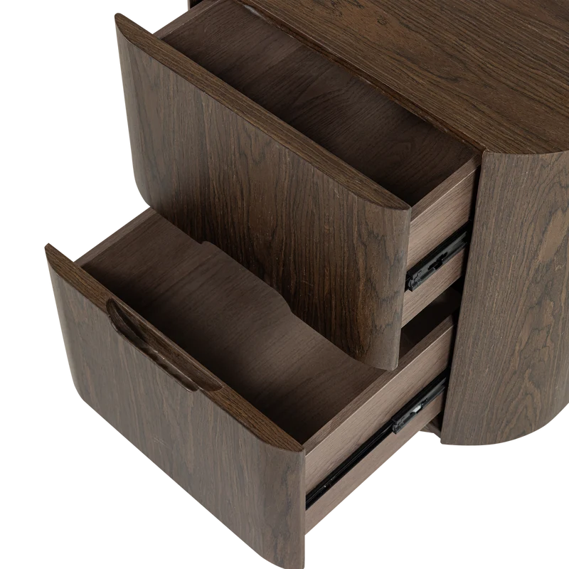 Arvi kommode/nachttisch 2 schubladen holz furnier braun