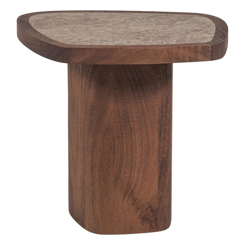 Granu Beistelltisch Marmor/Mangoholz Braun