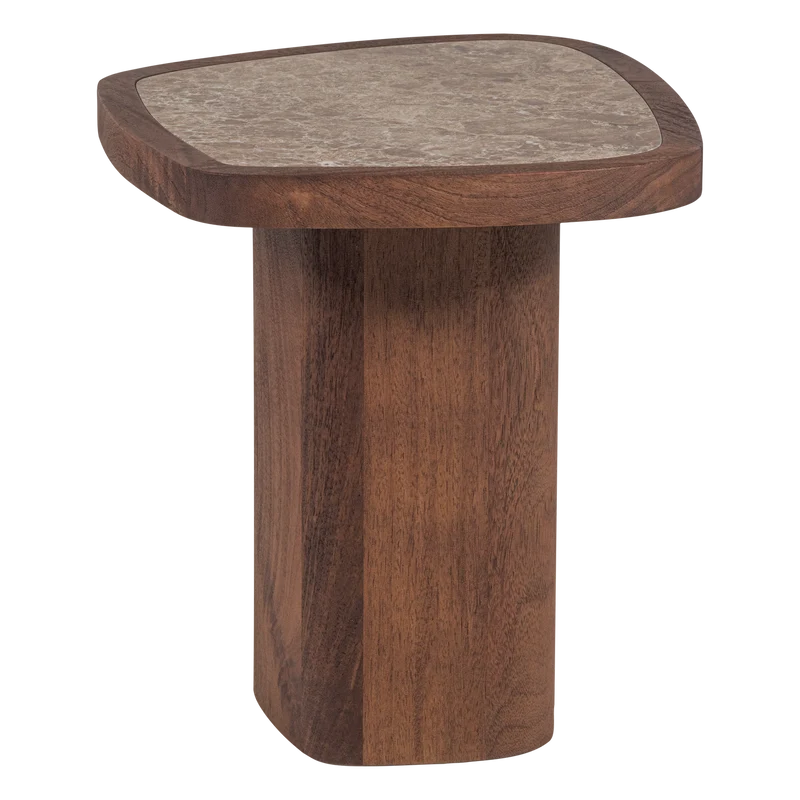 Granu Beistelltisch Marmor/Mangoholz Braun