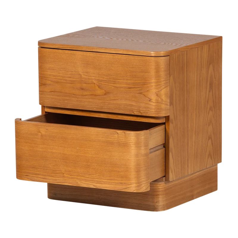 Fejo kommode/nachttisch 2 schubladen mdf braun