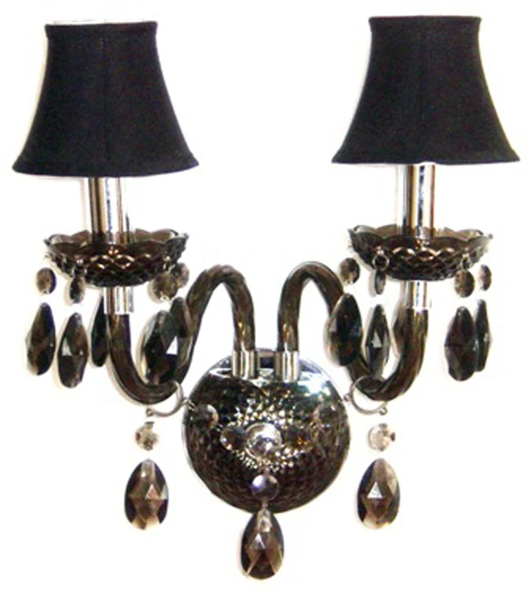Klassischer Kronleuchter 9-armig, transparent-schwarz, Durchmesser 66 cm