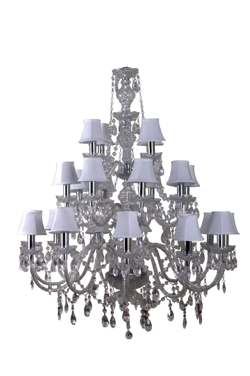 Klassischer Kronleuchter 24-armig, transparent-weiß, Durchmesser 110 cm