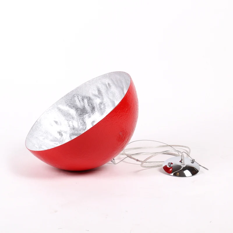 Moderne Pendelleuchte Polyester rot silber, Ø 38 cm