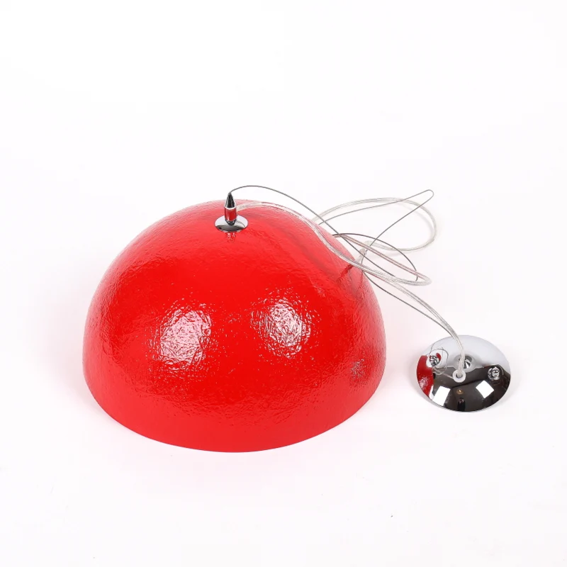 Moderne Pendelleuchte Polyester rot silber, Ø 38 cm