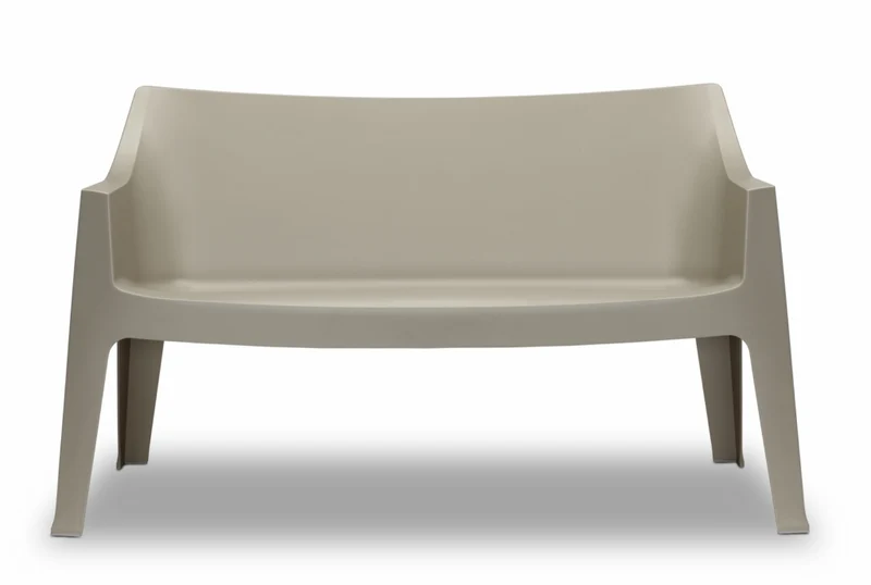 Gartenbank taupe, Bank taupe Kunststoff, Outdoor Sitzbank