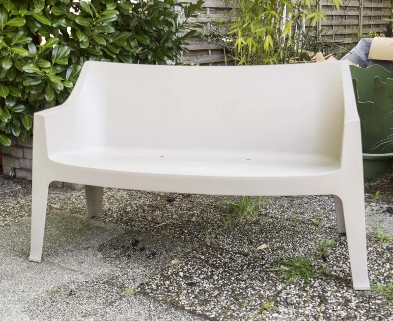 Gartenbank taupe, Bank taupe Kunststoff, Outdoor Sitzbank