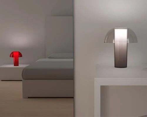 Design Tischleuchte, Tischlampe aus Polycarbonat, Ø 25 cm