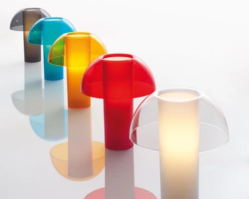 Design Tischleuchte, Tischlampe aus Polycarbonat, Ø 25 cm