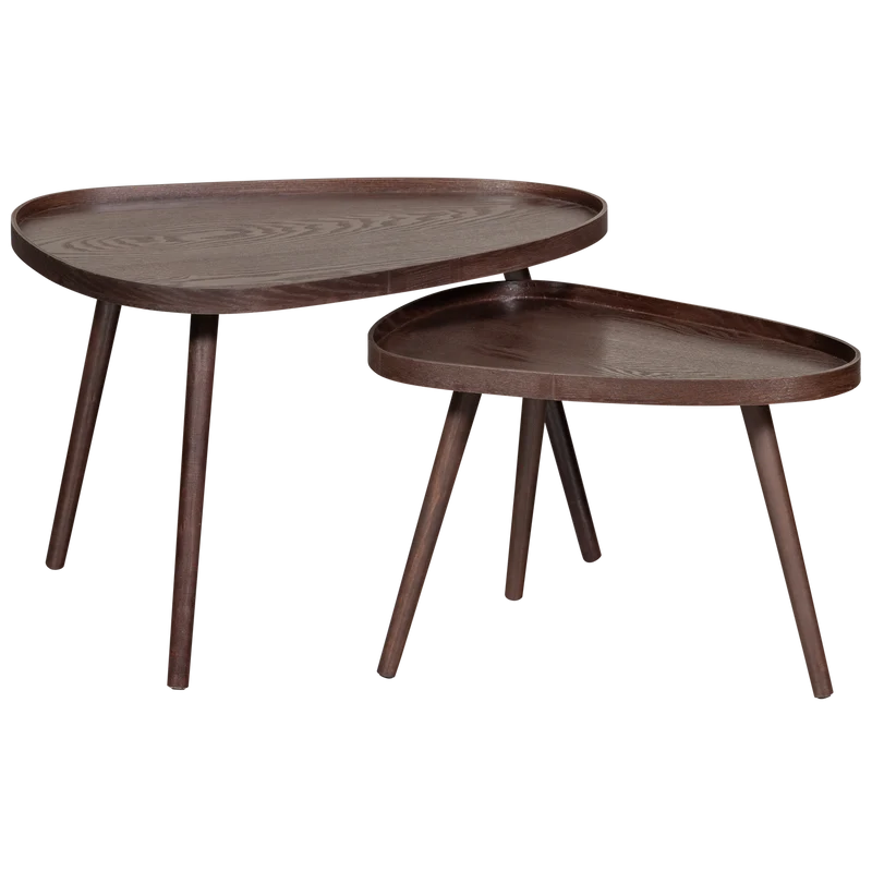 Set von 2 - Nissa Beistelltische Walnuss