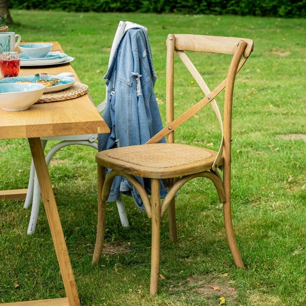 Stuhl Rattan Landhaus, klassischer Stuhl, Landhausstuhl Holz Rattan