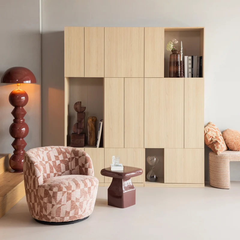 Lova beistelltisch metal hochglanz bordeauxrot