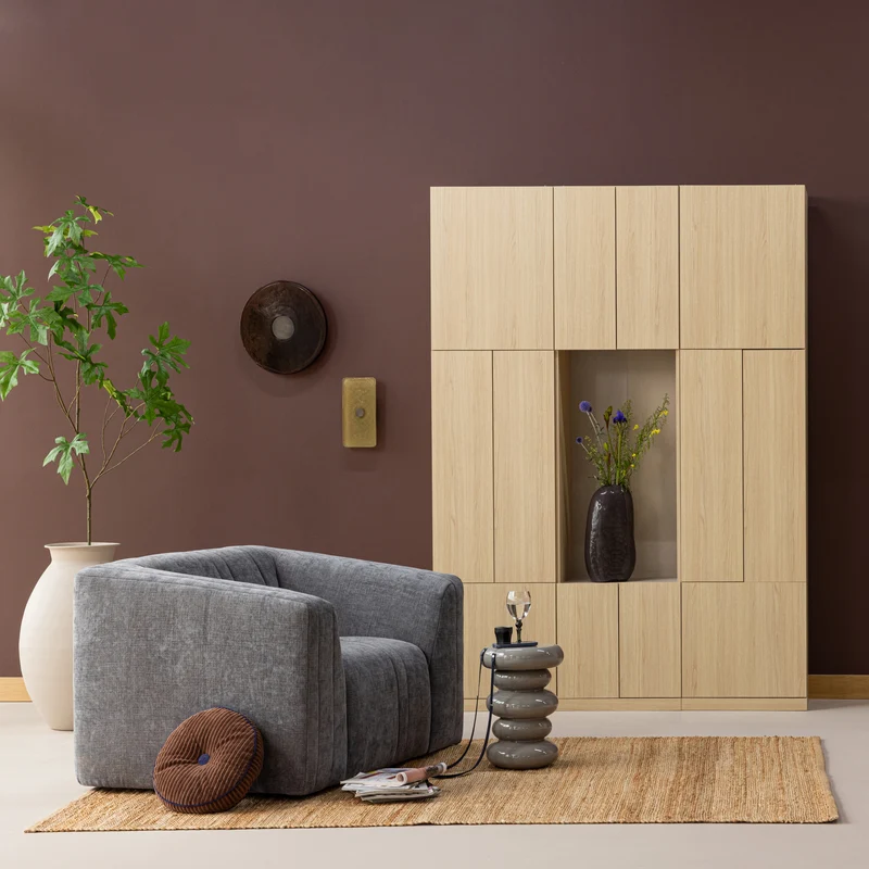 Build Wandschrank-Kombination 162 cm Eichendekor Natur