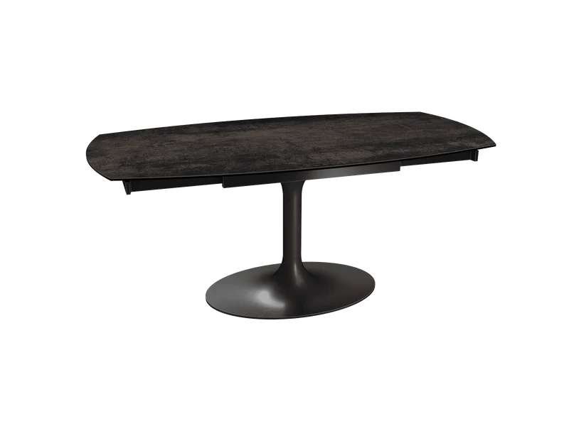 Esstisch braun Keramik, Tisch Keramik Tischplatte braun ausziehbar, Ausziehtisch Keramikplatte, Länge 160-240 cm