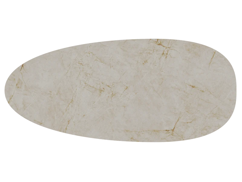Keramik beige, ovaler Esstisch Keramik-Tischplatte, Tisch beige Marmoroptik Keramik, Länge 270 cm