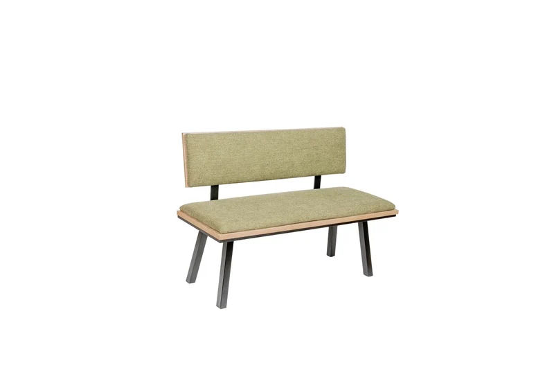 Sitzbank 'Die Elegante', 125 cm mit Lehne, Stoff Grün
